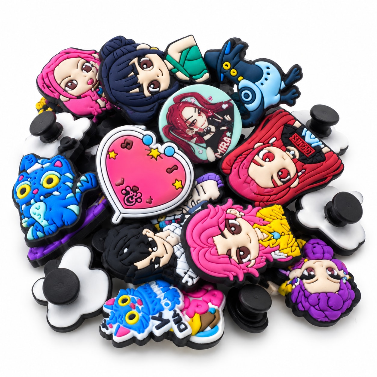 Assorted Colorful Charms for Perforated Clog Shoes product photo