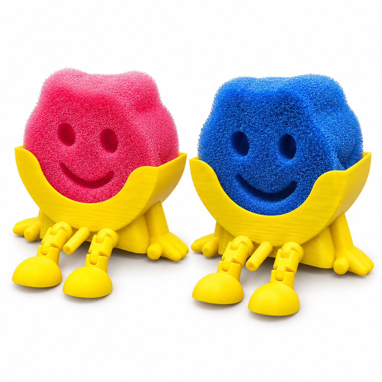 Colorful Smiley Dish Scrubbers with Yellow Holders product